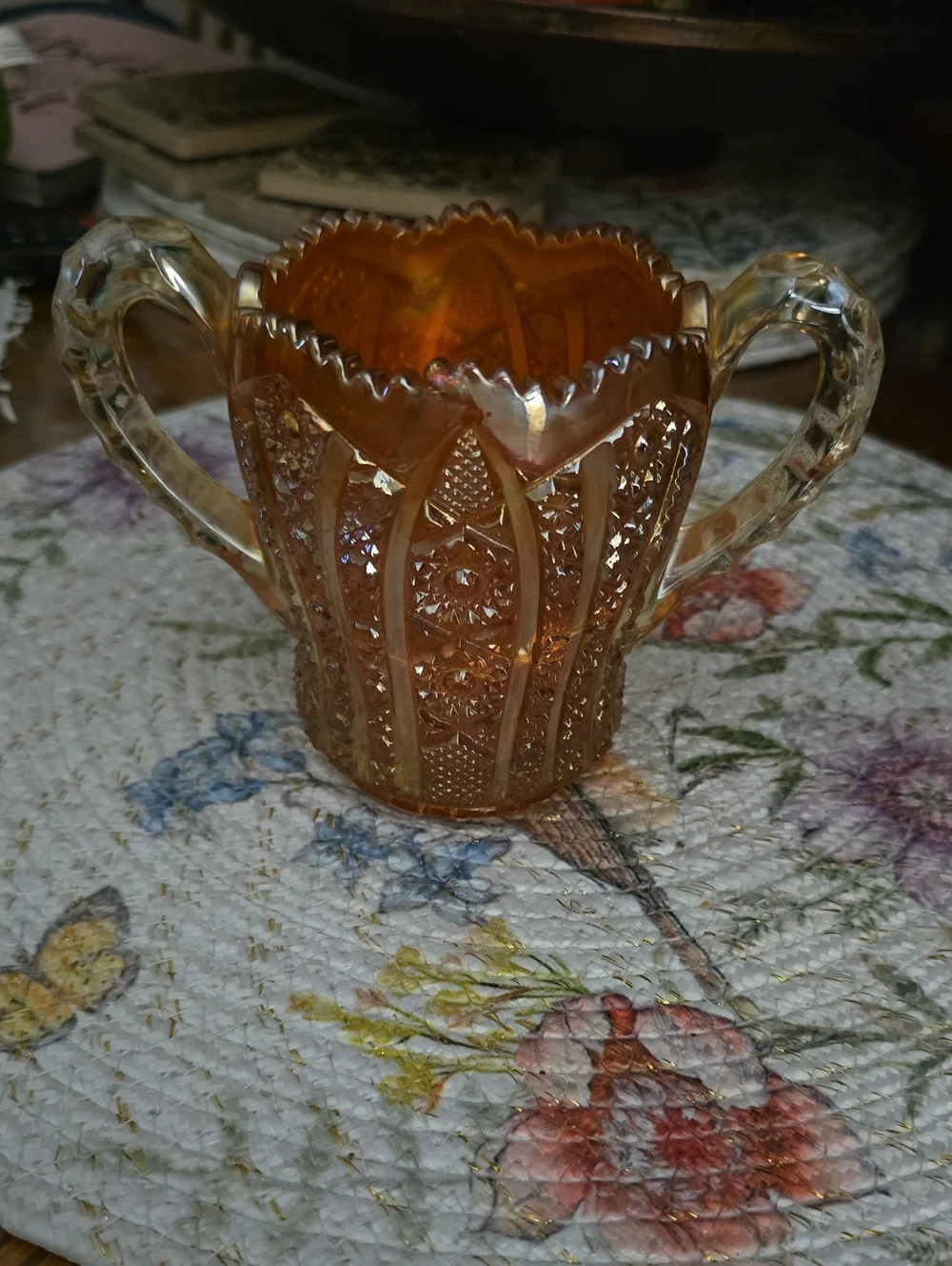 Vintage Gold Irridescent Carnival Glass